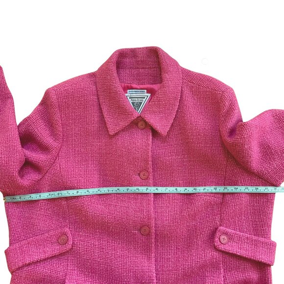 Vintage Marvin Richards Wool Tweed Pink Long Coat – Women’s 3X Barbie Plus GUC - Picture 8 of 9